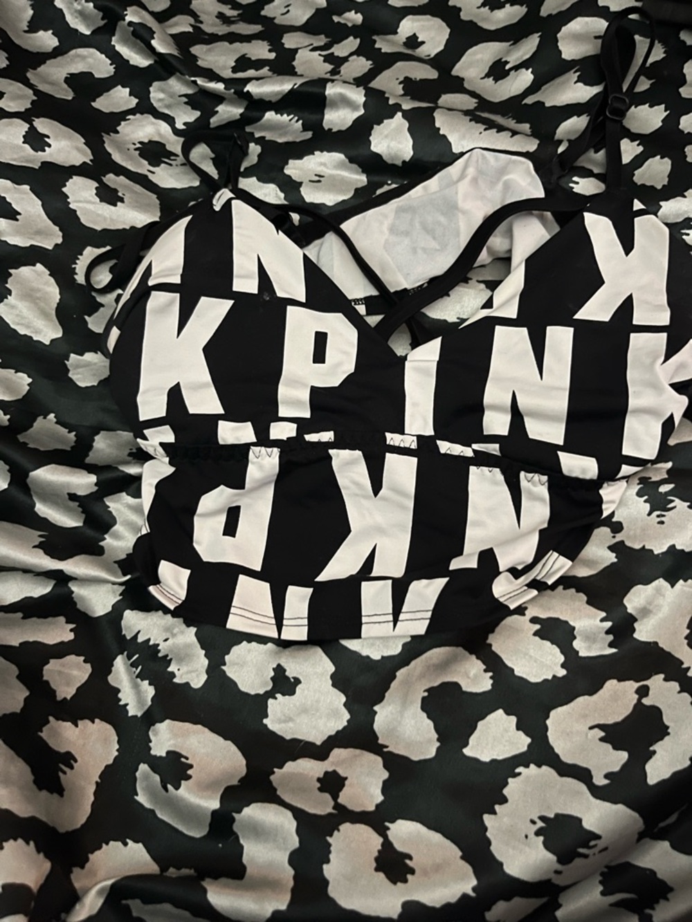 PINK Victoria's Secret Girls' Black & White Logo bra